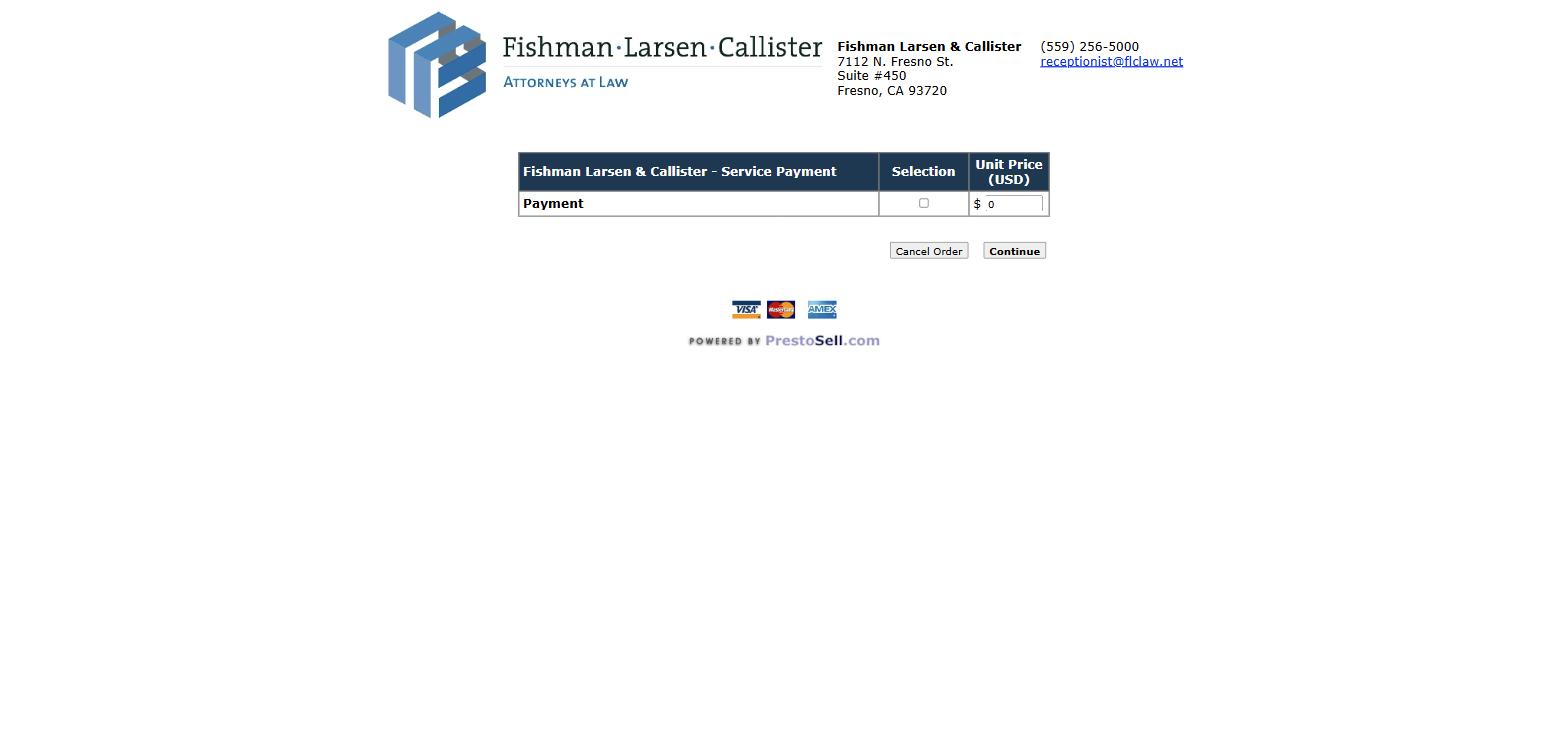 Fishman Larsen & Callister order form